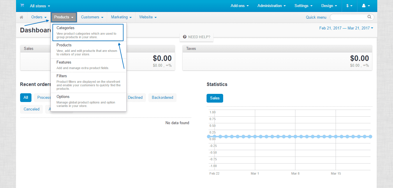 How to create and manage categories in cs-cart?