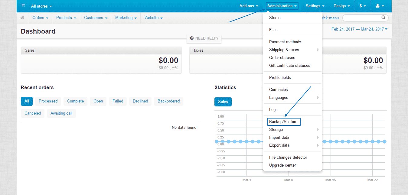 How to create a backup of your cs-cart store?