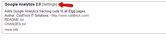 Google Analytics integration in Elgg