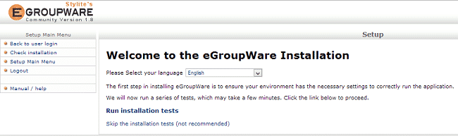 eGroupware manual installation