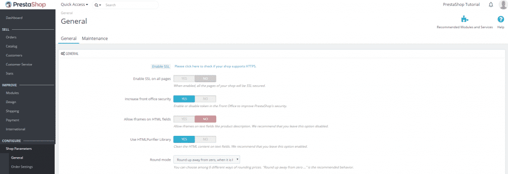 How to enable SSL in PrestaShop 1.7?