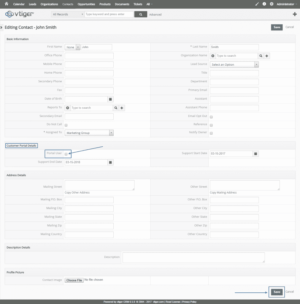 How to install customer portal module on your vTiger CRM?