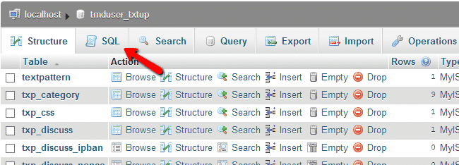 How to reset the Textpattern admin password?