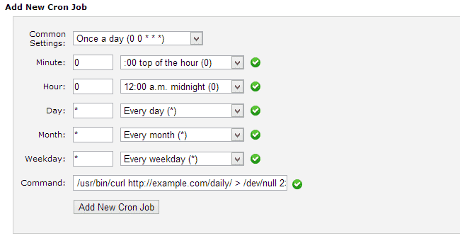 Elgg cronjob configuration