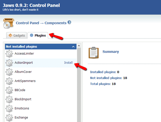 How to install jaws plugins?