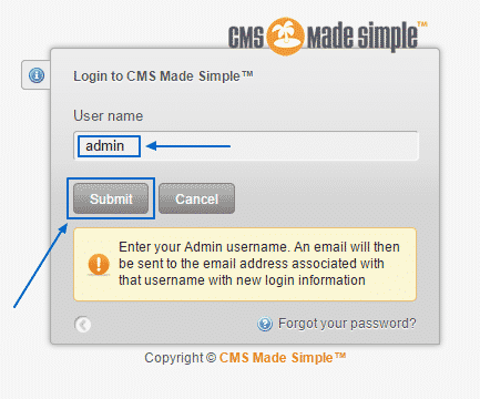 How to reset the admin password in CMS Made Simple?