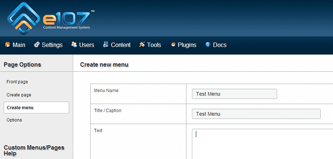 How to Create a e107 Menu?