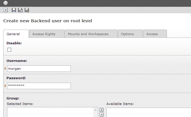 How to add new backend user in Typo3?