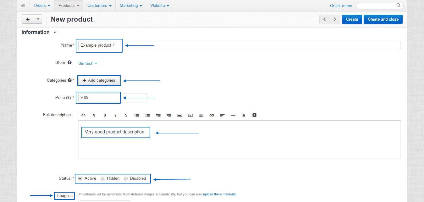 How to create and manage products in CS-Cart?