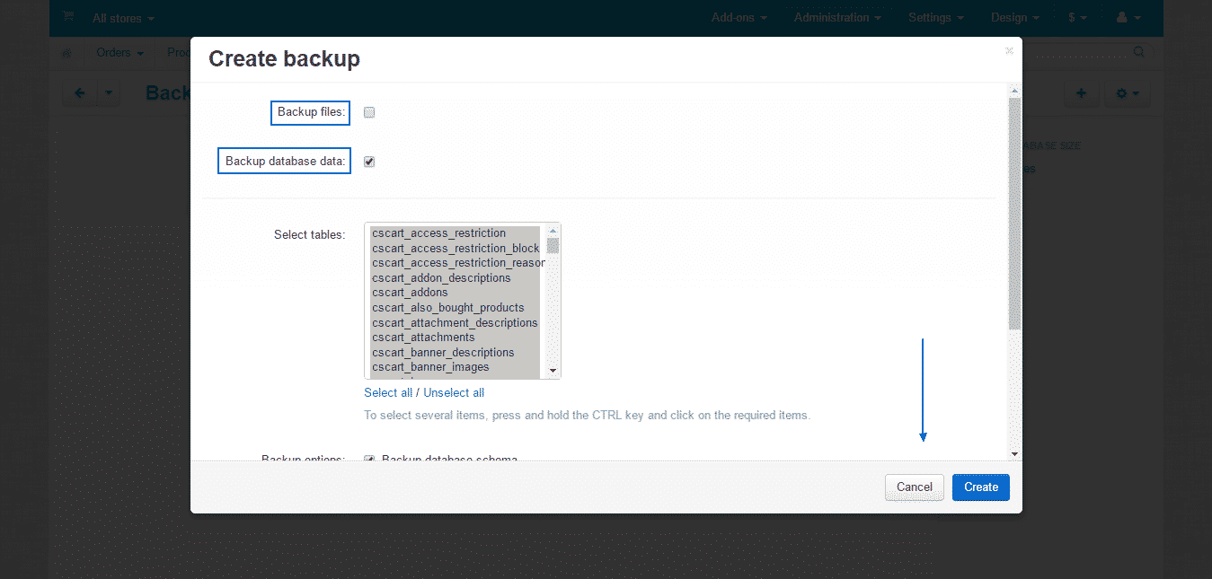 How to create a backup of your cs-cart store?