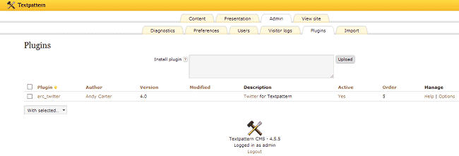 How to install plugins in Textpattern?