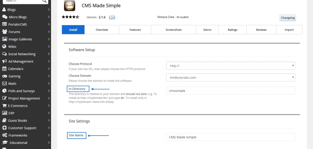 How to install CMS Made Simple automatically?