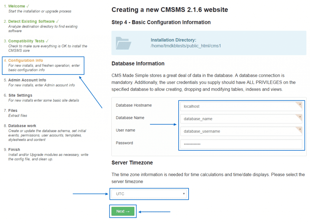 How to install CMS made simple manually?