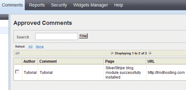 How to manage the comments on your pages in SilverStripe?