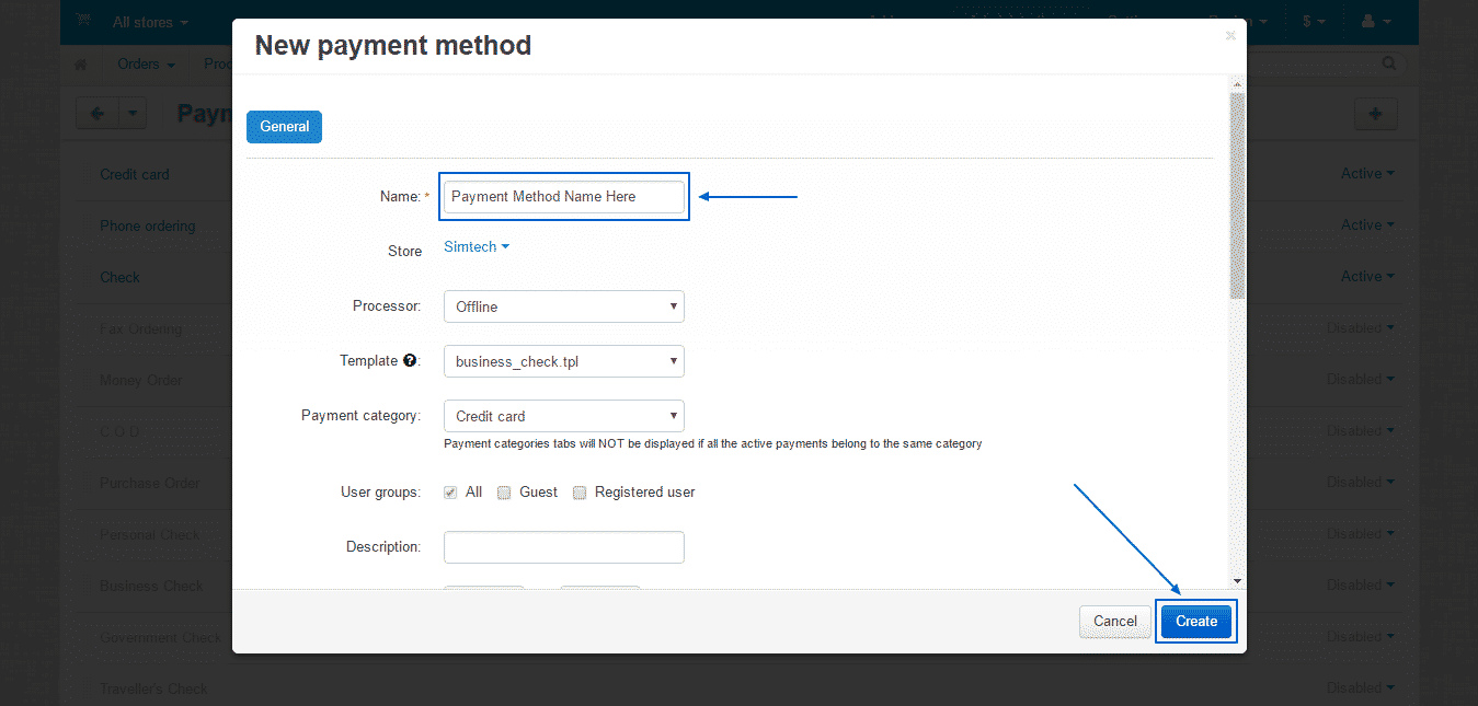 How to manage payment methods in cs-cart?