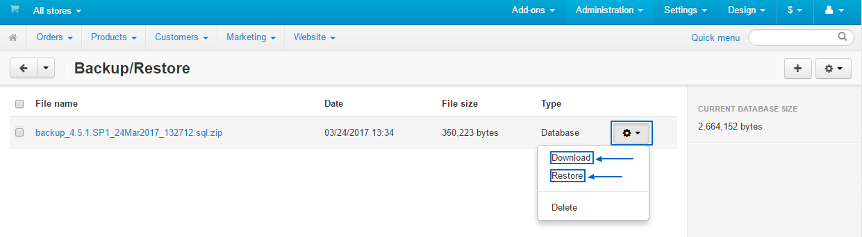 How to create a backup of your cs-cart store?