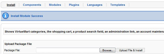 VirtueMart installation