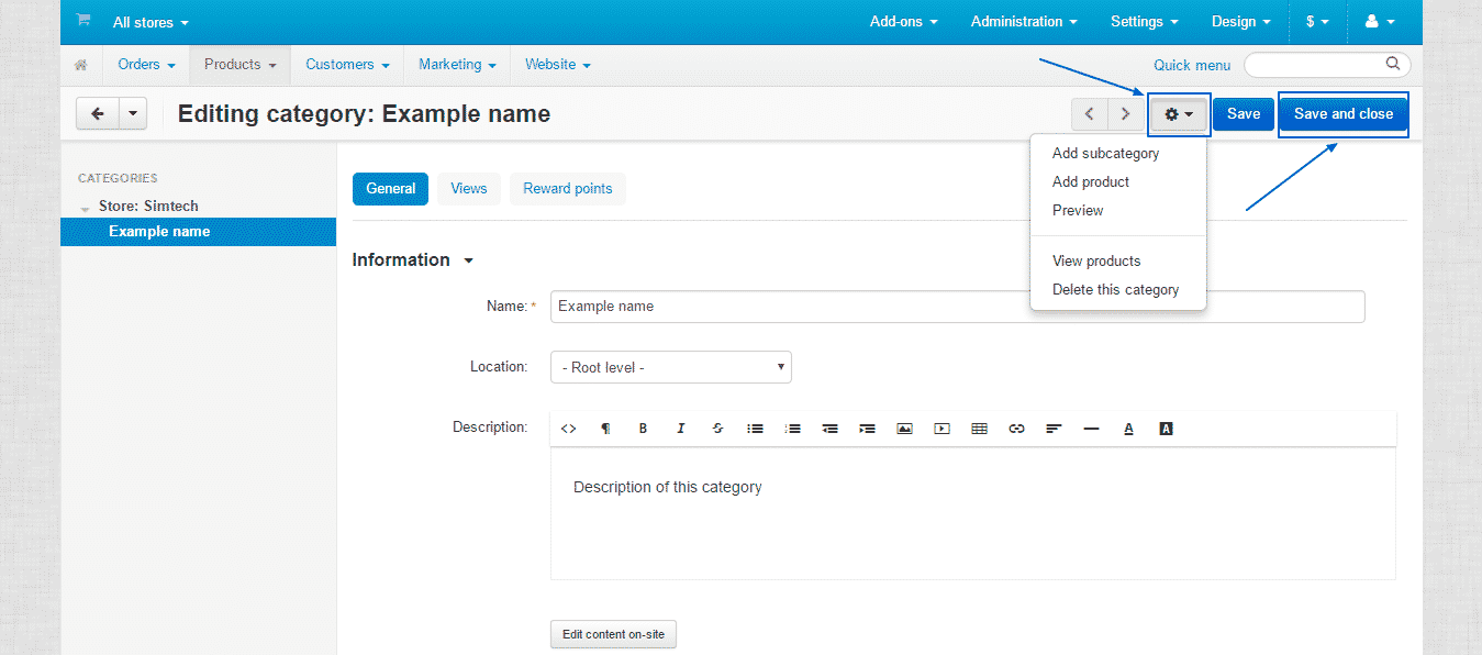 How to create and manage categories in cs-cart?