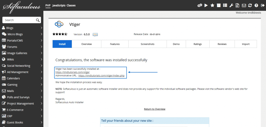 How to install vTiger automatically?