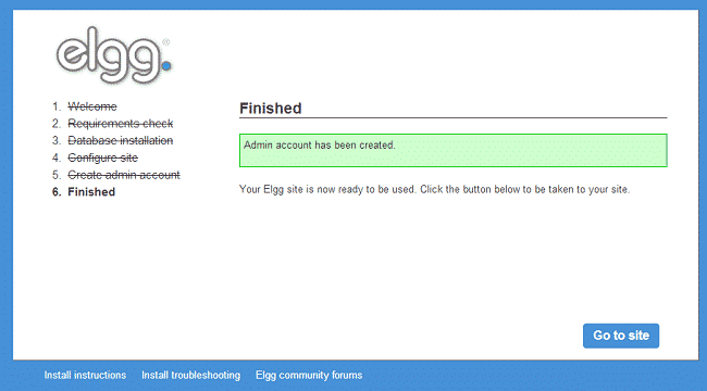 Manual Elgg installation