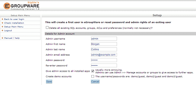 eGroupware manual installation