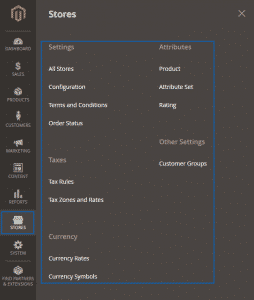 Basic functions in the Magento administration panel