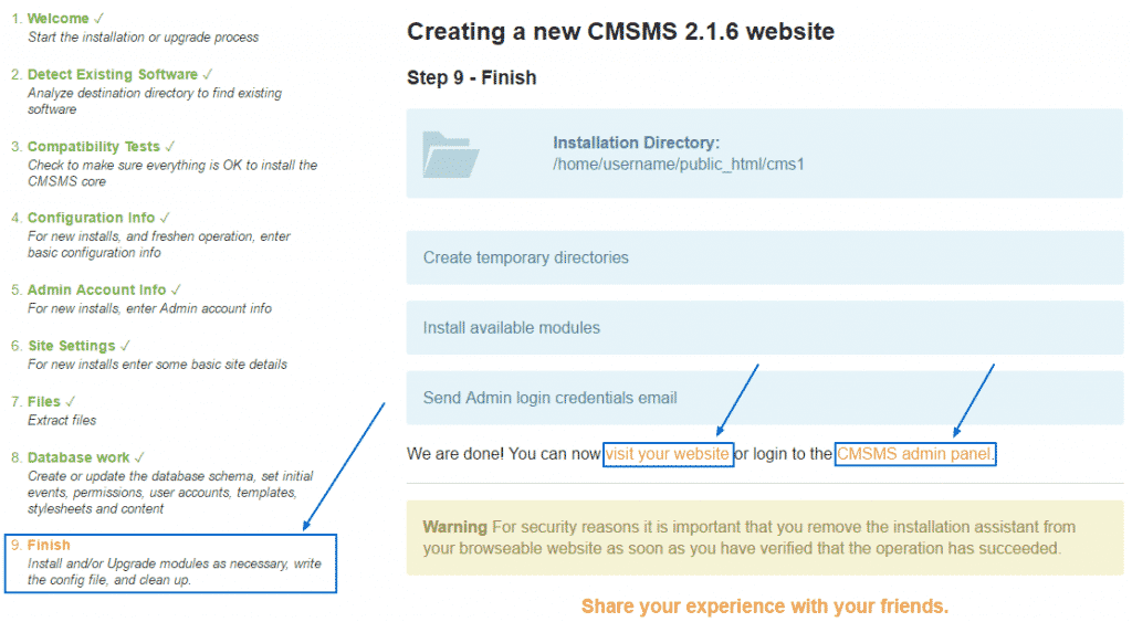 How to install CMS made simple manually?