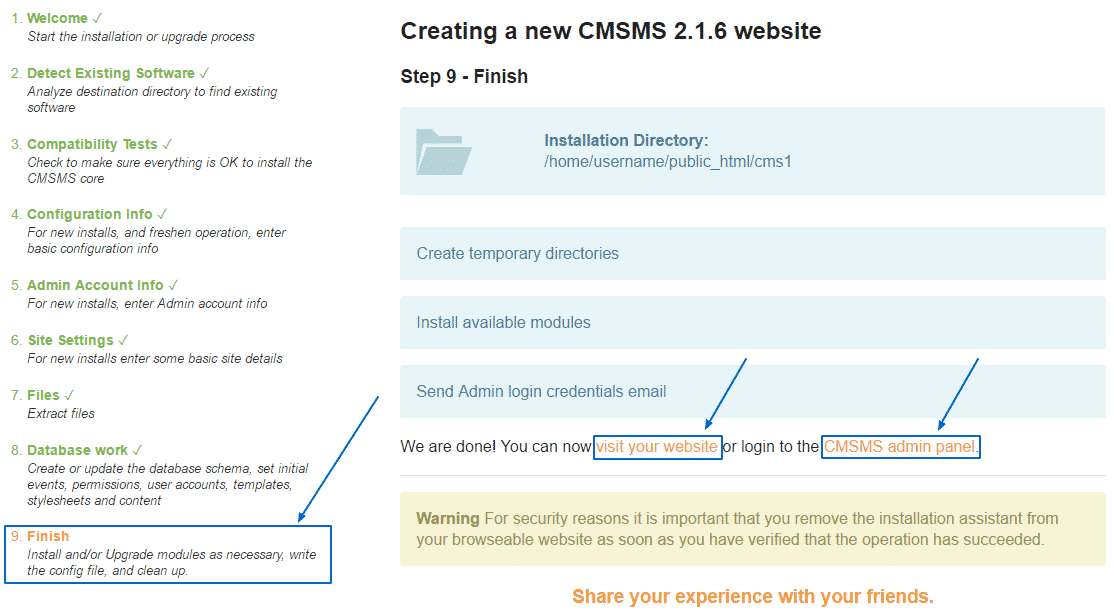 How to install CMS made simple manually?