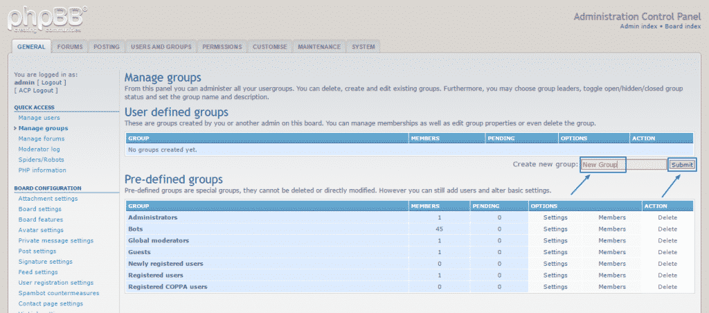 users and groups