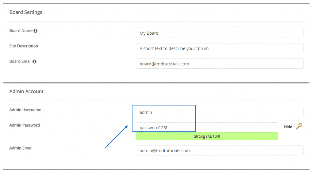 admin details