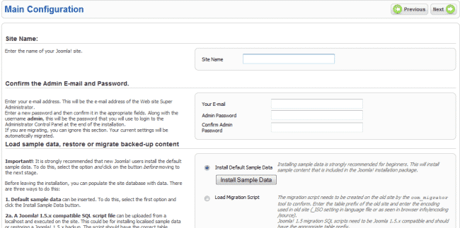 MANUAL JOOMLA INSTALLATION